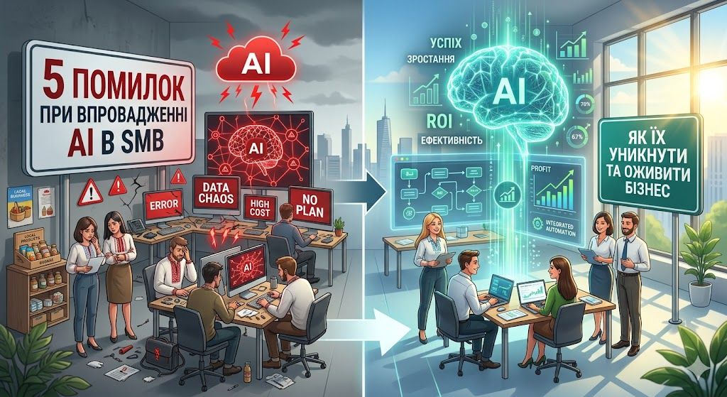 5 типових помилок при впровадженні AI в малому бізнесі